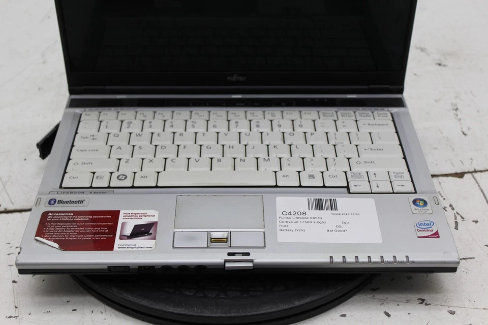 Fujitsu Lifebook S6510 Intel Core 2 Duo T7500 2,2 GHz DDR2 2 GB - SIN DISCO DURO/BATERÍA Foto 3 de 4