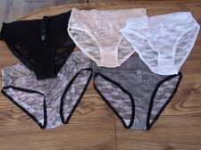 New 5 Pairs Pack Women Bikini Panties Brief Floral Lace Underwear Size S M L XL