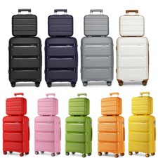 14+20Inch Travel Hard Shell Suitcase Set Hand Cabin PP Luggage With Vanity Case