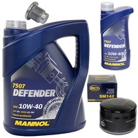 MotoröL Set 10W-40 6 Liter + ÖLfilter Sm 142 + Schraube FüR Renault Laguna I 1.9