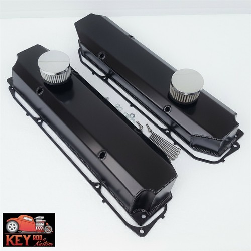 Big Block Mopar Black Fabricated Aluminum Valve Covers & Breathers