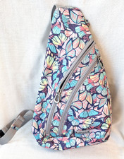 Sakroots Butterfly Bloom "On The Go Sling Backpack" Shoulder bag Blue, Pink NWOT