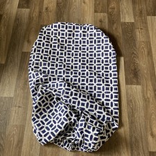 1 Pottery Barn Kids Crib Sheet Indigo Blue White 100 Organic Cotton 26 X 53  