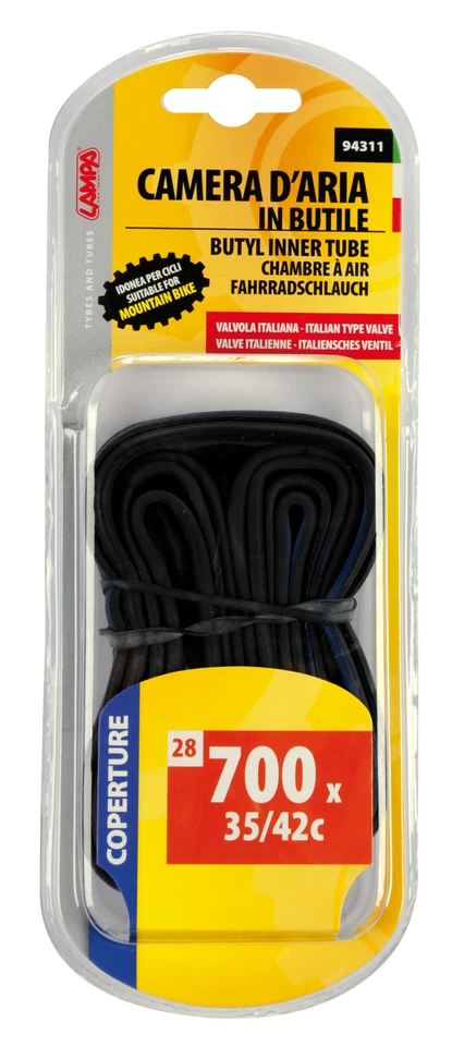 CAMERA ARIA IN BUTILE - VALVOLA ITALIA - 700 X 35/42 C LAMPA - Immagine 2 di 2