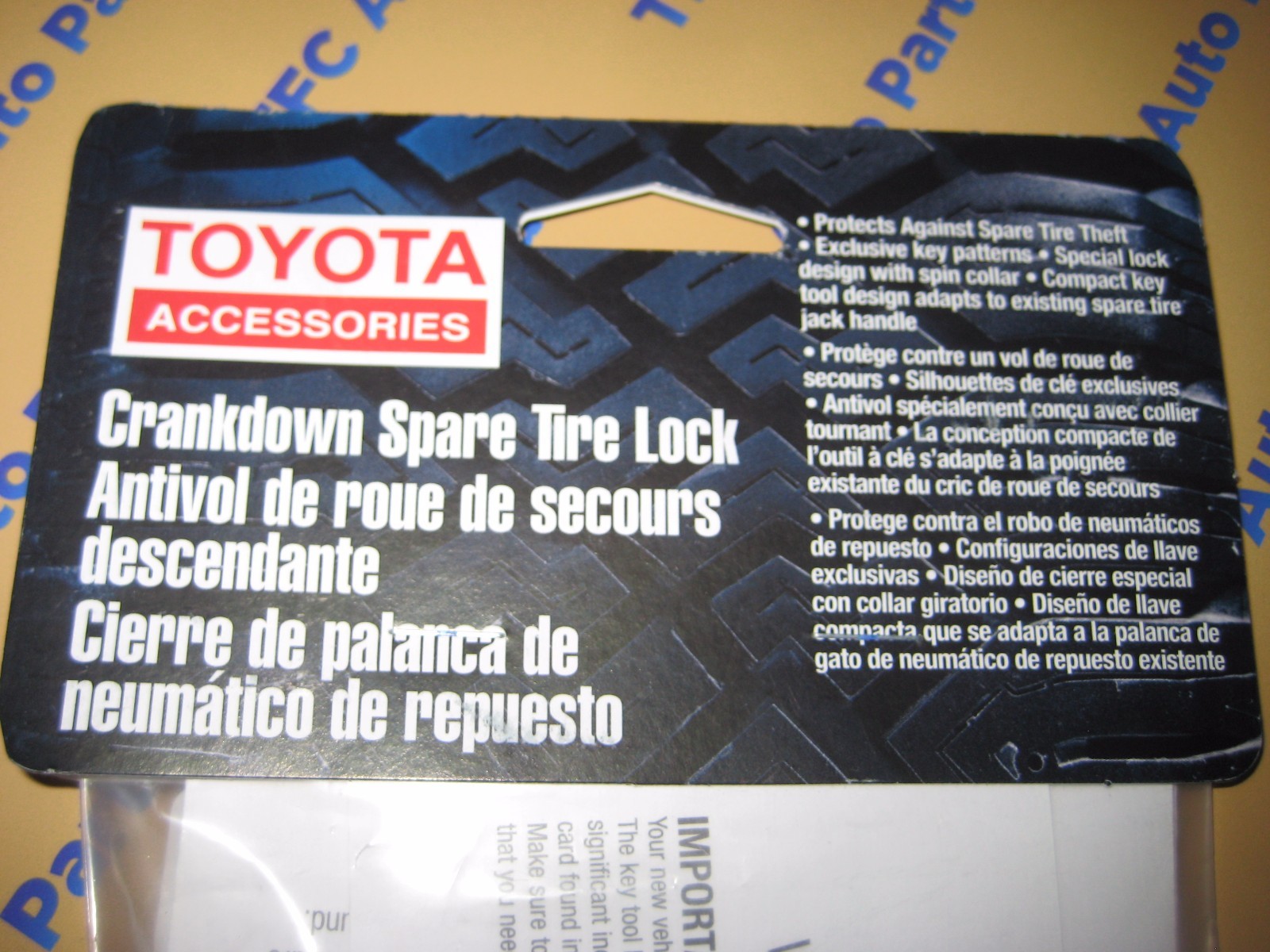 Toyota Spare Tire Lock Kit Genuine OEM Toyota New 20122017