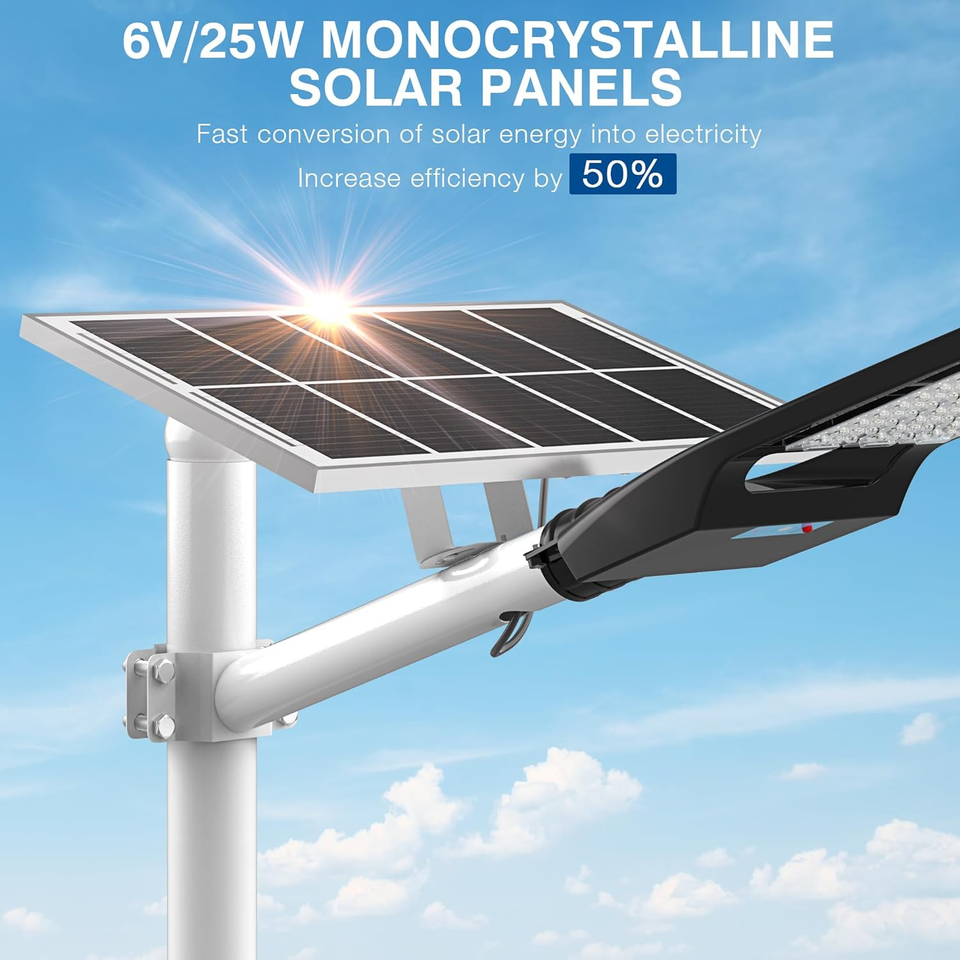 3000W Solar Street Lights Outdoor 6500K Solar Parking Lot Lights