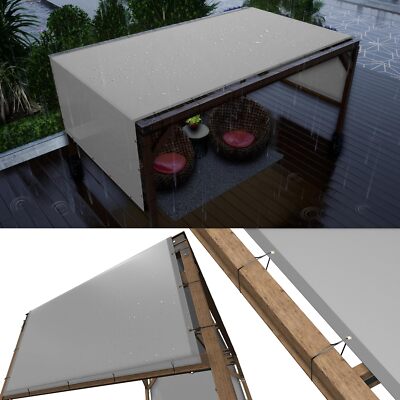 ColourTree Grey Waterproof Pergola Sun Shade Cover Universal Replacement Canopy