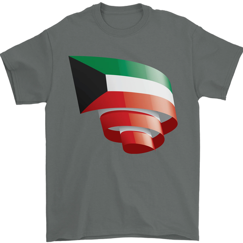 Curled Kuwait Flag Kuwaiti Day Football Mens T-Shirt 100% Cotton - Picture 76 of 99