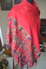 HANDWOVEN Himalyan Shawl ~100% Cashmere Pashmina ~ Kullu Jamawar ~16 Design
