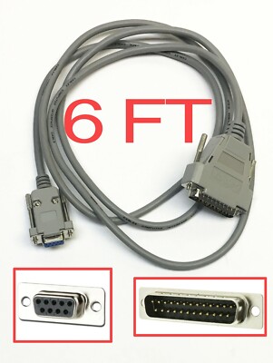 6' Foot Cablex DB9 Female to DB25 Male Computer Interface Cable 9 Pin 25 Pin