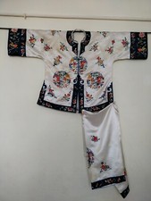 vintage fabulous chinese embroiedry robe dress silk textile with trouser item543