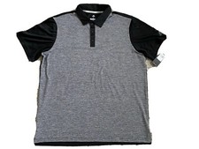 Adidas Men’s Golf Polo Shirt UPF 50 Stretch Black Striped Size Extra Large NWT