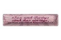 Blechschild Spruch 46X10Cm Sex Party PersöNlich Kommen Muss