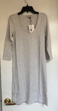 Hatch Maternity Women s THE 3/4 BODY DRESS White/Grey Striped Size P Petite NEW