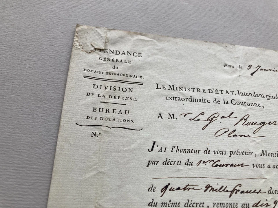 Lettre signée de Jacques DEFERMON, Ministre d'Etat. 1812 [1er EMPIRE NAPOLEON - Photo 3/4