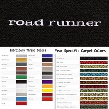 ACC 1968-1975 Plymouth Road Runner Custom Logo 4pc Loop Floor Mats