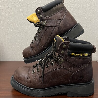 Herman Survivor Oxford Work Boots Mens 10 Brown Leather Oil 