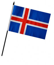 Iceland Hand Flag (9" x 6")