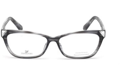 Swarovski SK 5269 020 Gray Striped Cat Eye Plastic Eyeglasses Frame 54-14-140