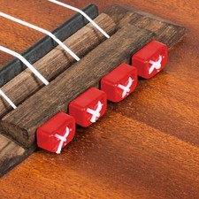 Red Ukulele Beads String Ties Blocks Acoustic Electric Nylon Cigar Box Guitar