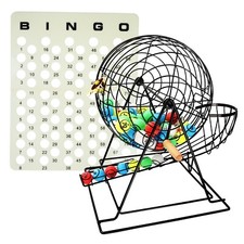 PRO Jumbo Bingo Game Set w/Large Bingo Cage, 1.5" Ping Pong Bingo Balls  Board