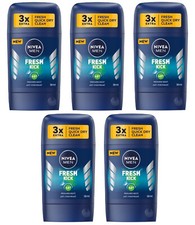 5x Nivea Fresh Kick Deodorant Solid Stick for Men 5x 50ml