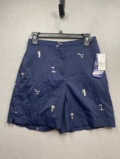 Coral Bay Golf Shorts NWT Women’s Dark Blue All Over Print Sz 6 Petite