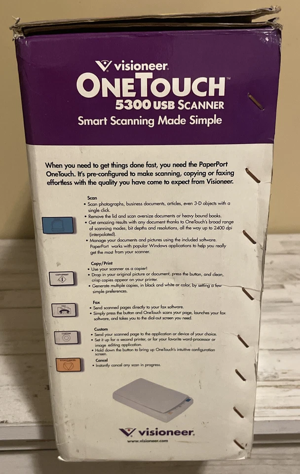 Visioneer OneTouch 5300 USB Smart Scanner Vintage Windows 98 - New In Box - Image 4 of 4