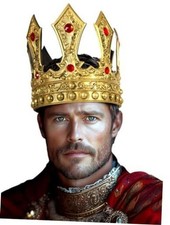King Crown for Men Adjustable Medieval Royal Crown Halloween One Size Gold