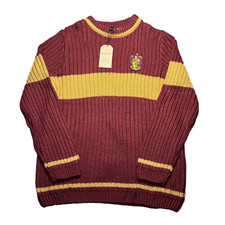 NWT Harry Potter Gryffindor Quidditch Jumper Sz Large Wool Knit Sweater NEW