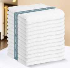 New 20x40/22x44 White Cotton Bulk Pack Of 12,36,72 Multi-Purpose Hotel Towels