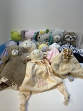 BABY LOVEY'S BLANKETS LOT OF 12 PINK YELLOW VARIOUS BRANDS Lovey