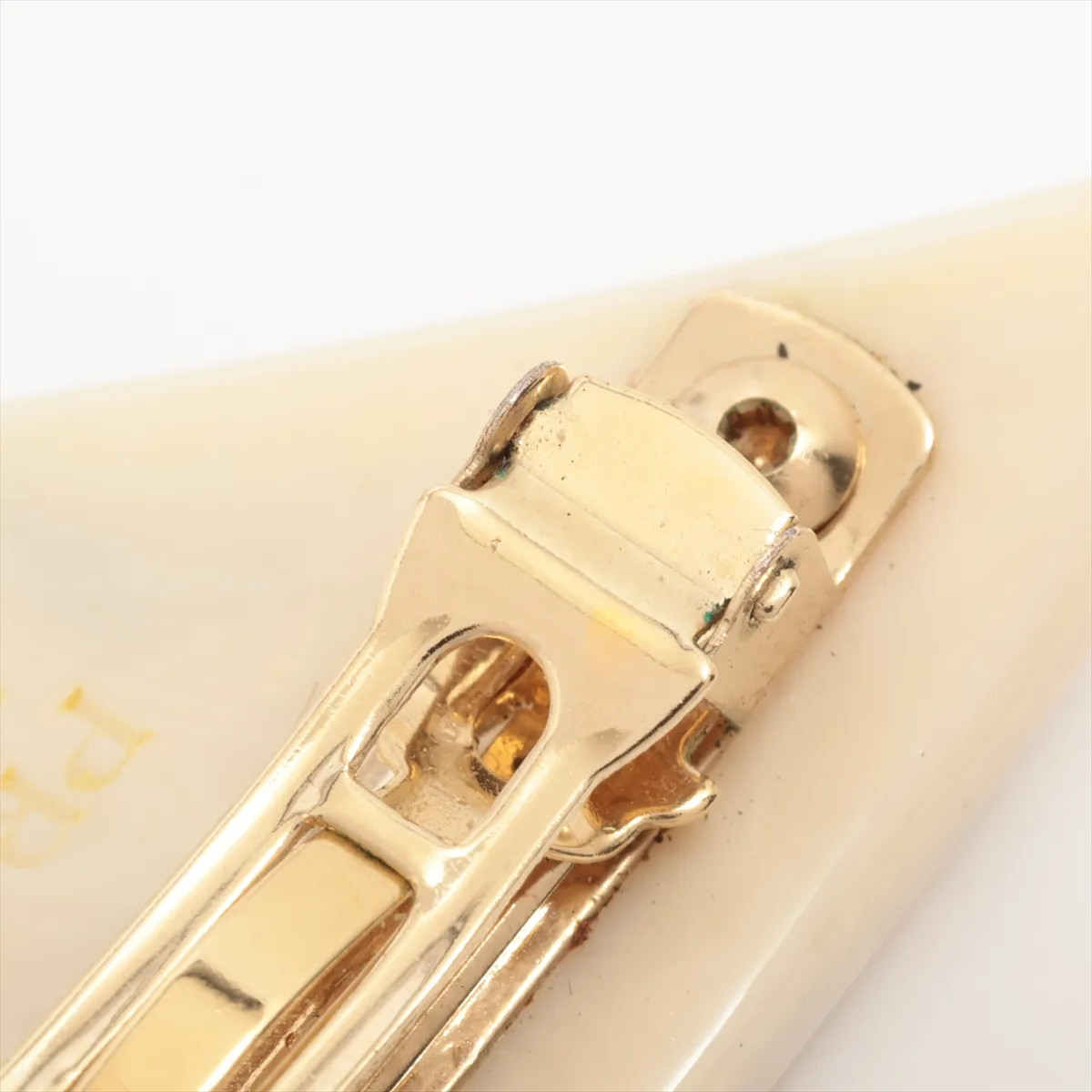 Prada 1IF090 Logo Hair Slide GP x plastic x rhinestone Beige thumbnail 5