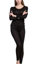 Women’s Silk Long Underwear Set | Mulberry Thermal Base Layer Cold Weather
