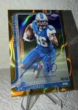 Jahmyr Gibbs GOLD Lava Auto /50 ⚡️ 2025 Topps Chrome #BA-JG On Card Autograph