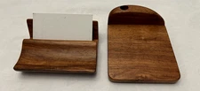 Exotic Rosewood Business Cards, Pen, Note Desktop Set Hand Turned Employee gift