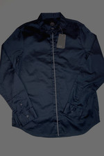 ARMANI EXCHANGE Black 100 Cotton Long Sleeve Shirt NEW Small