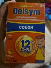 Delsym Children's 12 Hr Cough Relief Liquid, Orange, 3 oz Ex. 01/2027 3 Boxes