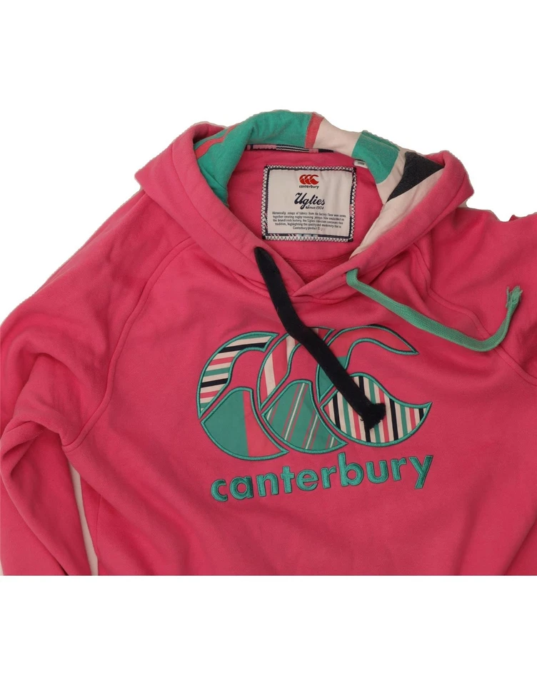 Sudadera con Capucha Gráfica CANTERBURY para Mujer Reino Unido 14 Mediana Rosa Algodón CS11 Foto 3 de 3