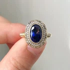 Art Deco Lab Created Oval Diamond Party Wear Pretty Ring 14K Yellow Gold Finish