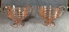 Vintage Duncan Miller Ripple Pink Depression Glass Sugar Desert Fruit Cup Bowl