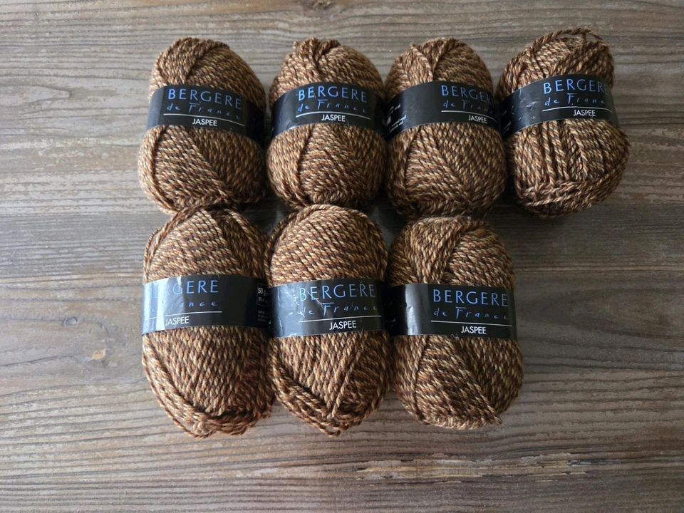 Lot 7 Pelotes de Laine Bergère de France JASPEE marron 3 tons - Photo 1/1