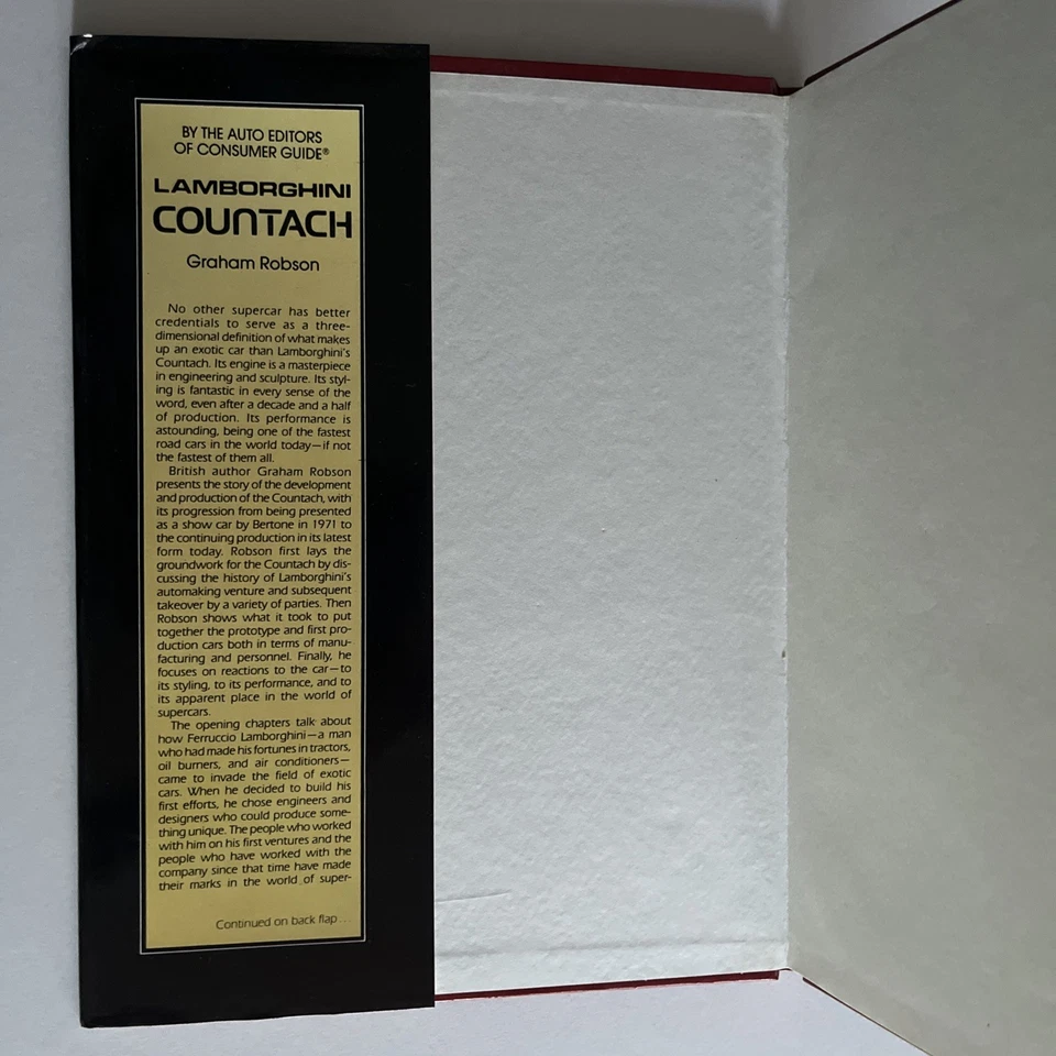 LAMBORGHINI COUNTACH By Graham Robson - Hardcover Book.  Complete! - Image 2 of 4