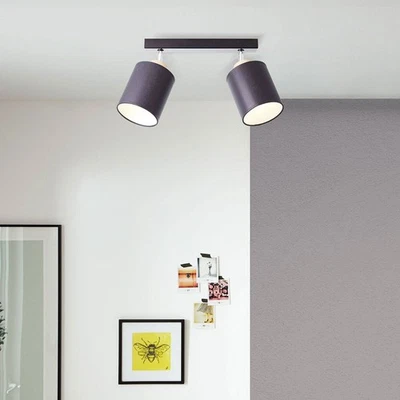 Brilliant Deckenleuchte Lampe Vonnie Schwarz Holz max. 2 x 25W E27 schwenkbar - Bild 1 von 4