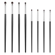 8 PCS Eyeliner Brushes Set, Mini Eye Makeup Brush Set Ultra Thin black 