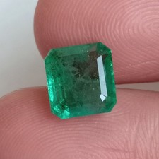 Natural Emerald 2.78 Vibrant Green Asscher Cut 8x8 MM Loose Gemstone For Jewelry