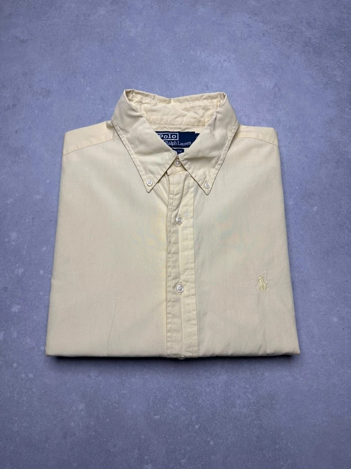 Chemise manches longues Ralph Lauren - Homme Taille L - Jaune pâle - Photo 2/4