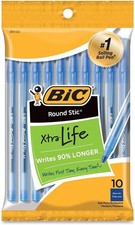 BIC Round Stick Penna a Sfera Media Set di 10 Blu