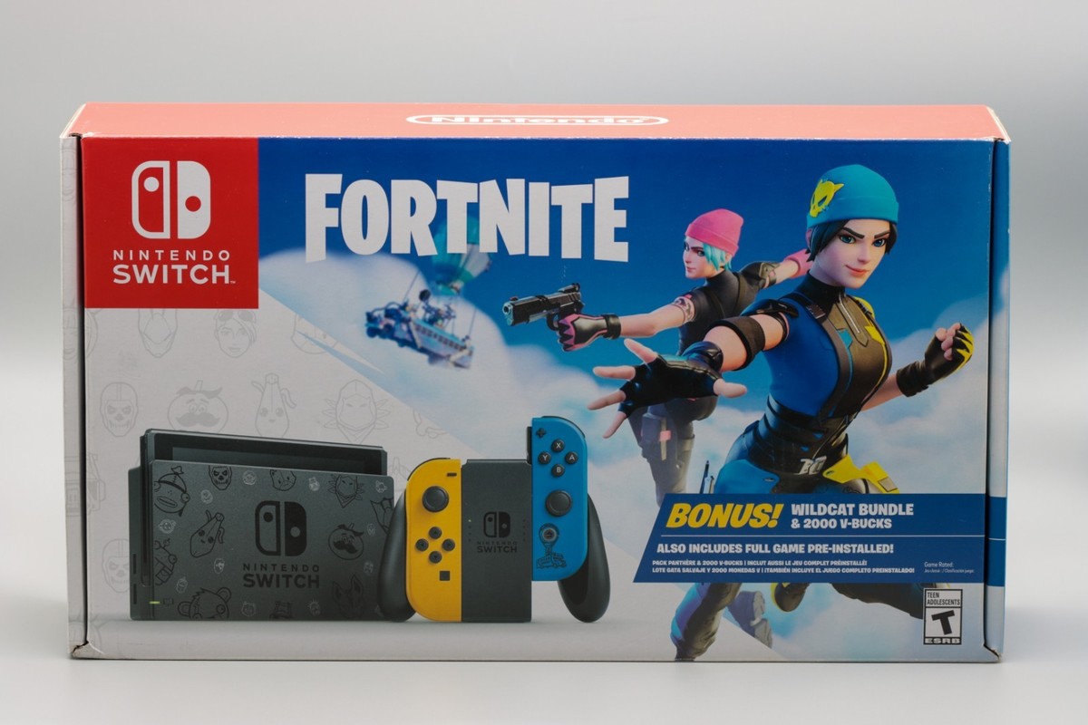 Nintendo Switch Fortnite Wildcat Console Bundle Yellow/Blue Joy
