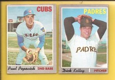 1970  OPC Lot of 2 w/ high number # 474 DICK KELLEY San Diego Padres   low grade